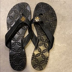 Tori Burch black flip flops
